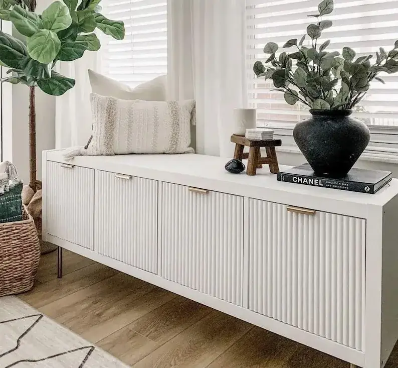 NØRDHAVN Overlay für IKEA Kallax/Eket – geriffelte Front in Weiß · 2/5